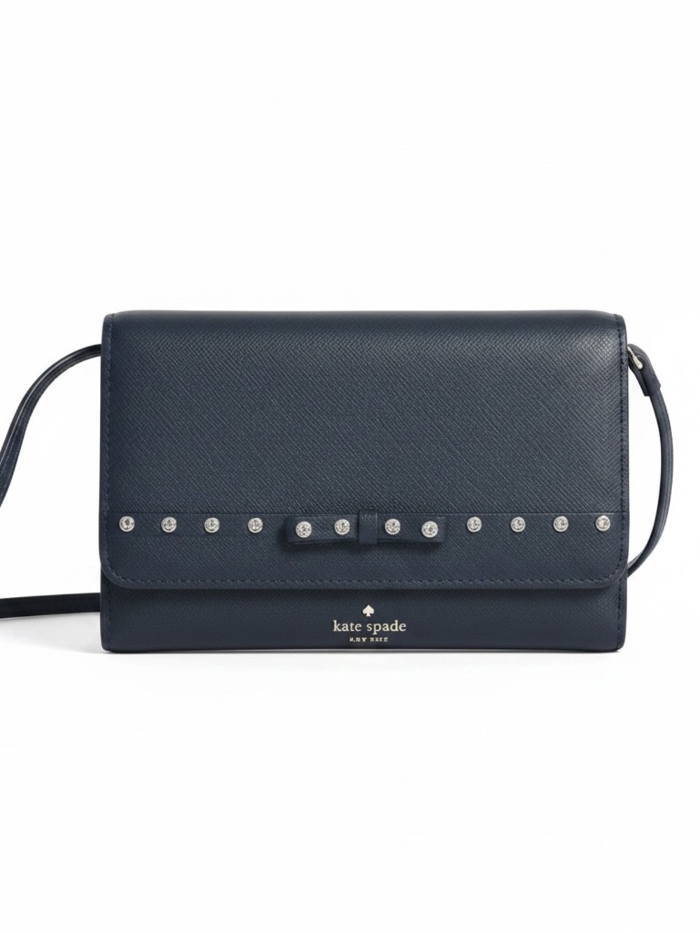 kate spade Black Crossbody Wallet with Studded Trim